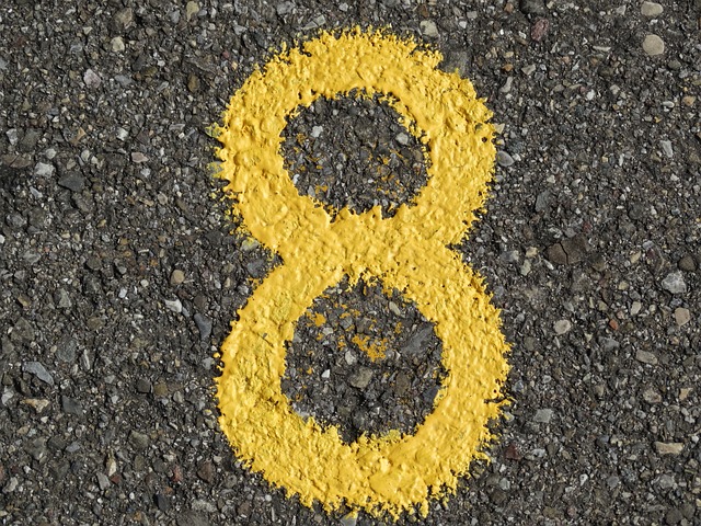 A picture of the number eight painted on asphalt representing the "8 mistakes SMS White Label Resellers Should Avoid"