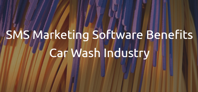 SMS Marketing Software Benefits Car Wash Industry Car wash brushes with the title of the blog article: sms marketing software benefits car wash industry