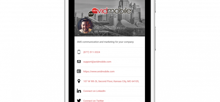 Introducing the Digital Business Card A digital business card on a phone