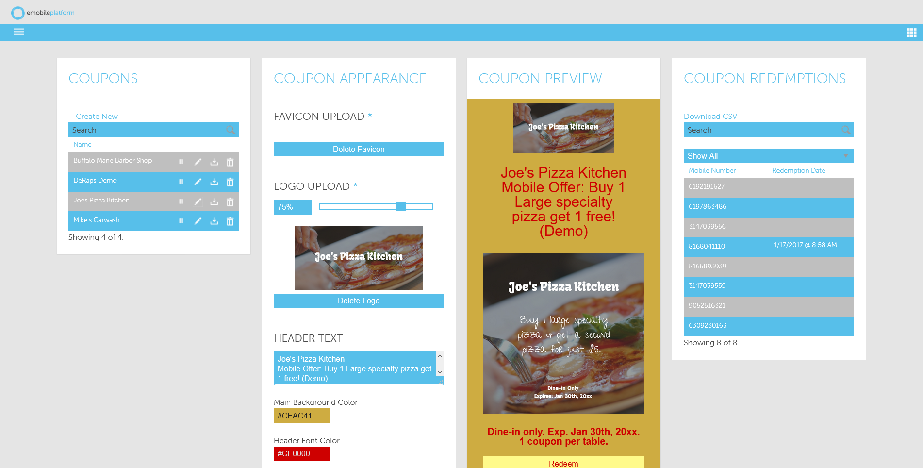 Building mobile coupons with the AvidMobile Mobile Marketing application