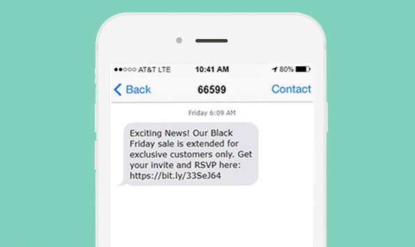 marketing message being received on a phone